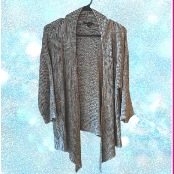 Eileen Fisher Linen/Silk Blend Gray Cardigan - Picture 9 of 10